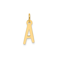 14K Yellow Gold Initial Letter Pendant Charm, Block Style, 13mm x 6mm