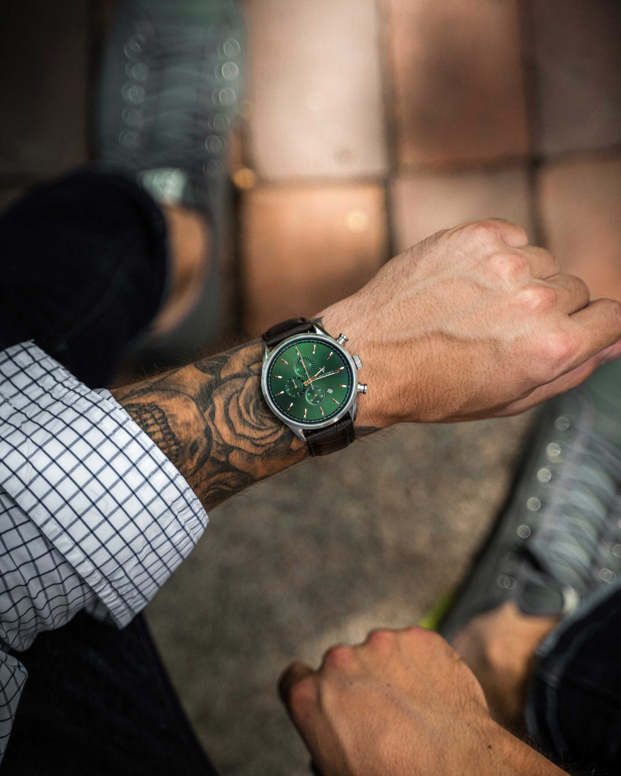 The Chrono S2 - Dark Olive/Silver fine designer jewelry for men and women