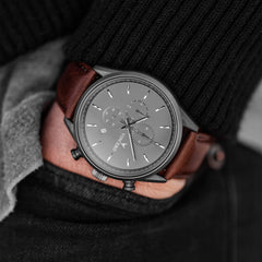 The Chrono S2 - Gunmetal/Walnut fine designer jewelry for men and women