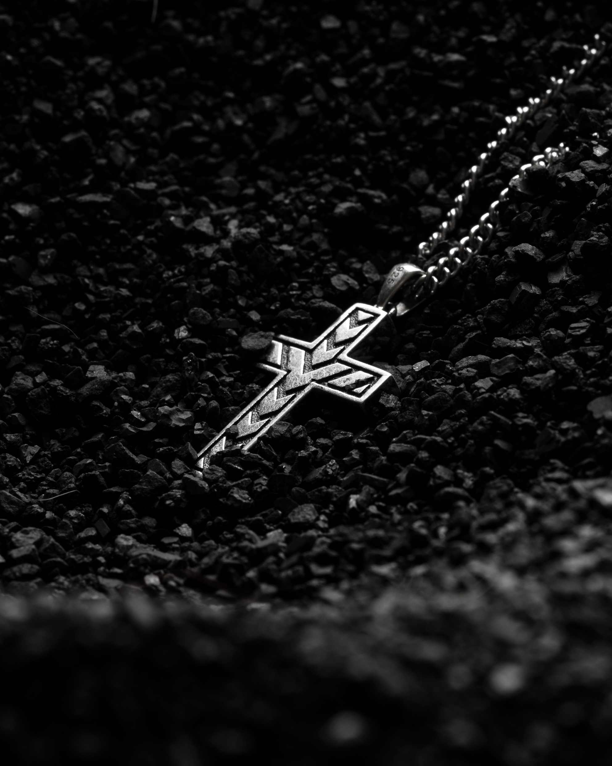 Stone Cross Pendant - Black Onyx fine designer jewelry for men and women