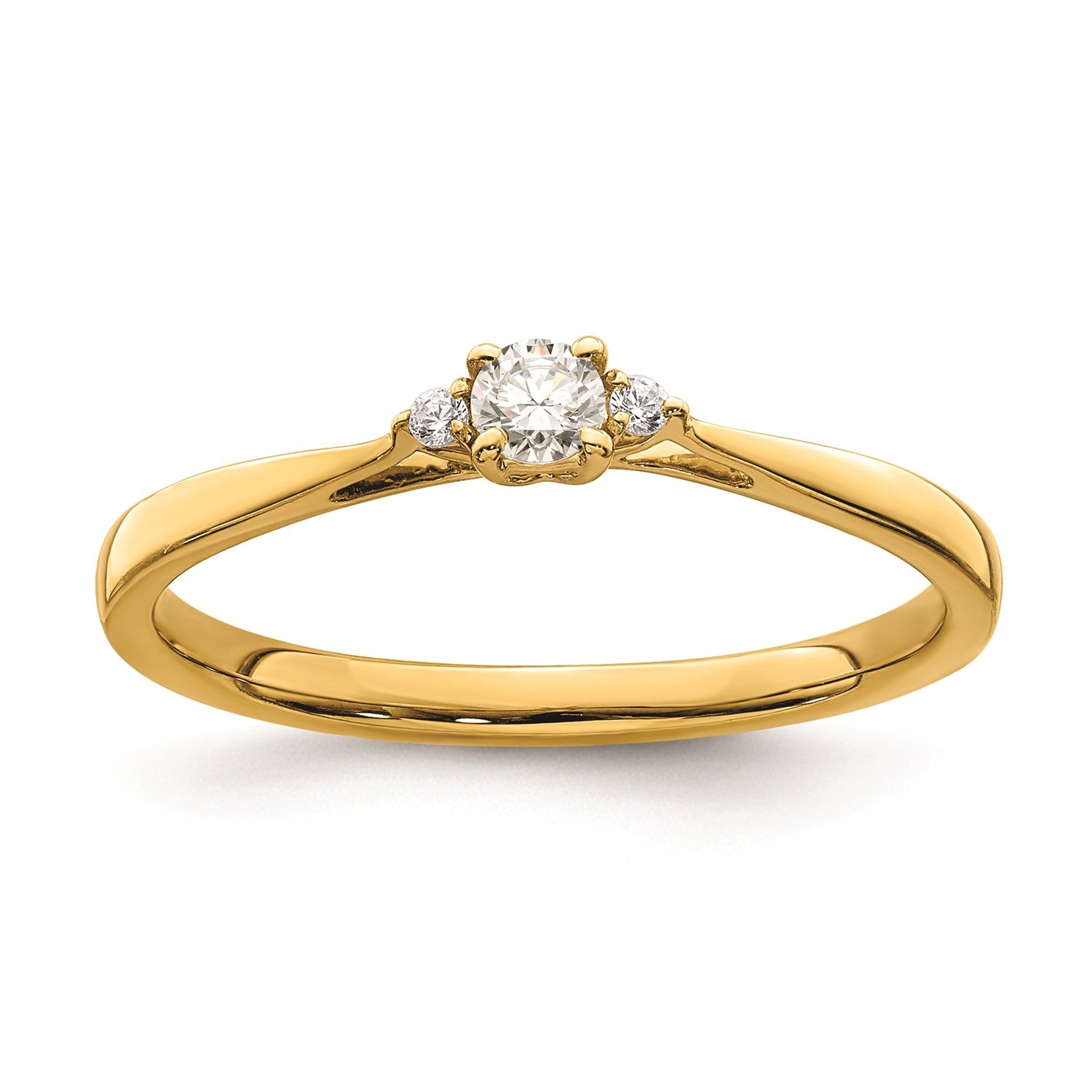 14k Yellow Gold Three Stone Diamond Promise Engagement Ring fine designer jewelry for men and women