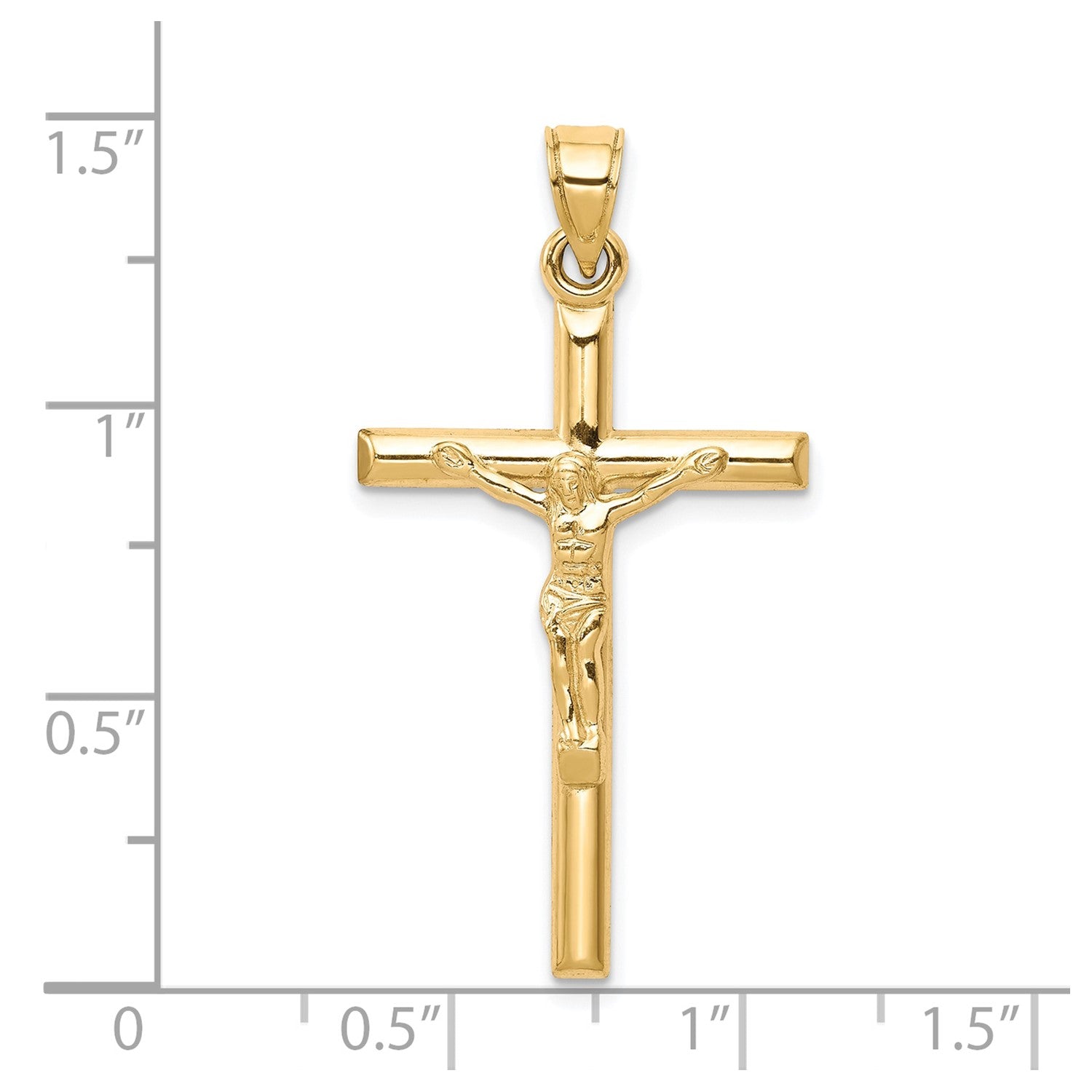 10k Yellow Gold Jesus Crucifix Cross Pendant, 32x19mm fine designer jewelry for men and women