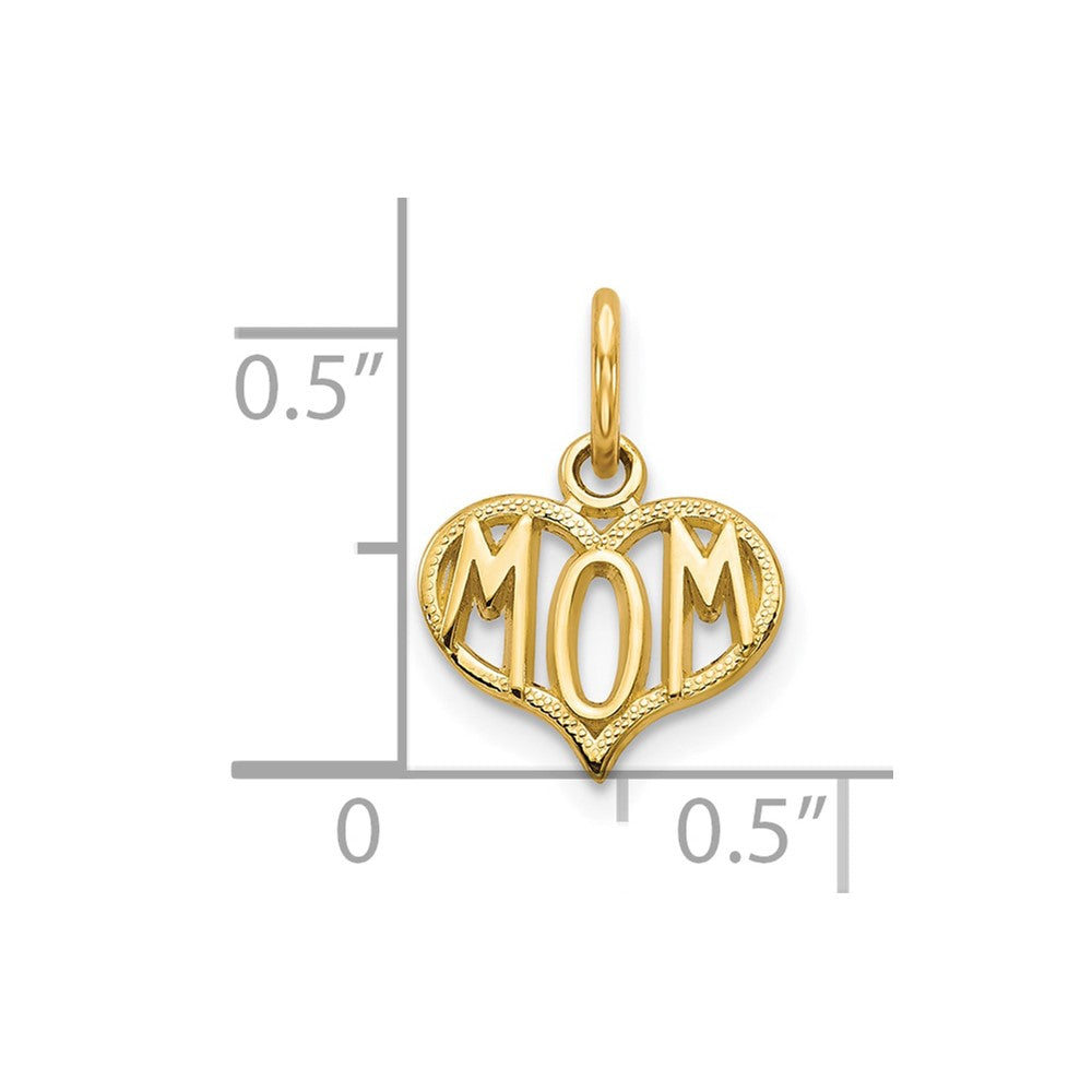 10k Yellow Gold Mother Mom Charm Pendant, 15x11mm fine designer jewelry for men and women