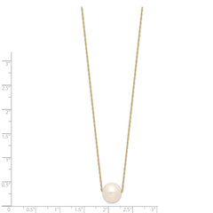 14k Yellow Gold 11mm White Round Freshwater Cultured Pearl Necklace, 17" fine designer jewelry for men and women