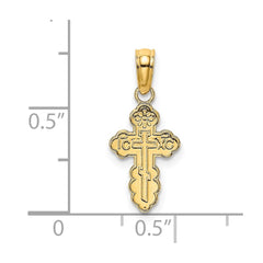 14K Yellow Gold Russian Eastern Orthodox Cross Crucifix Pendant Charm, 12x8mm fine designer jewelry for men and women