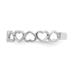 14k Real Solid White Gold Hearts Design Toe Adjustable Ring fine designer jewelry for men and women