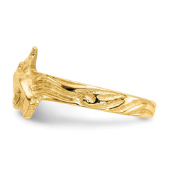 14K Real Solid Yellow Gold Dolphin Toe Ring for Summer fine designer jewelry for men and women