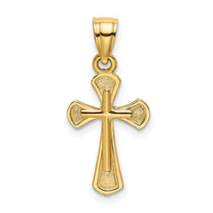 10k Real Yellow Solid Gold Solid Textured Cross Charm Pendant, 20x11mm fine designer jewelry for men and women