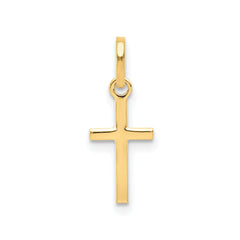 14k Real Yellow Solid Gold Small Cross Charm Pendant, 12x8mm fine designer jewelry for men and women