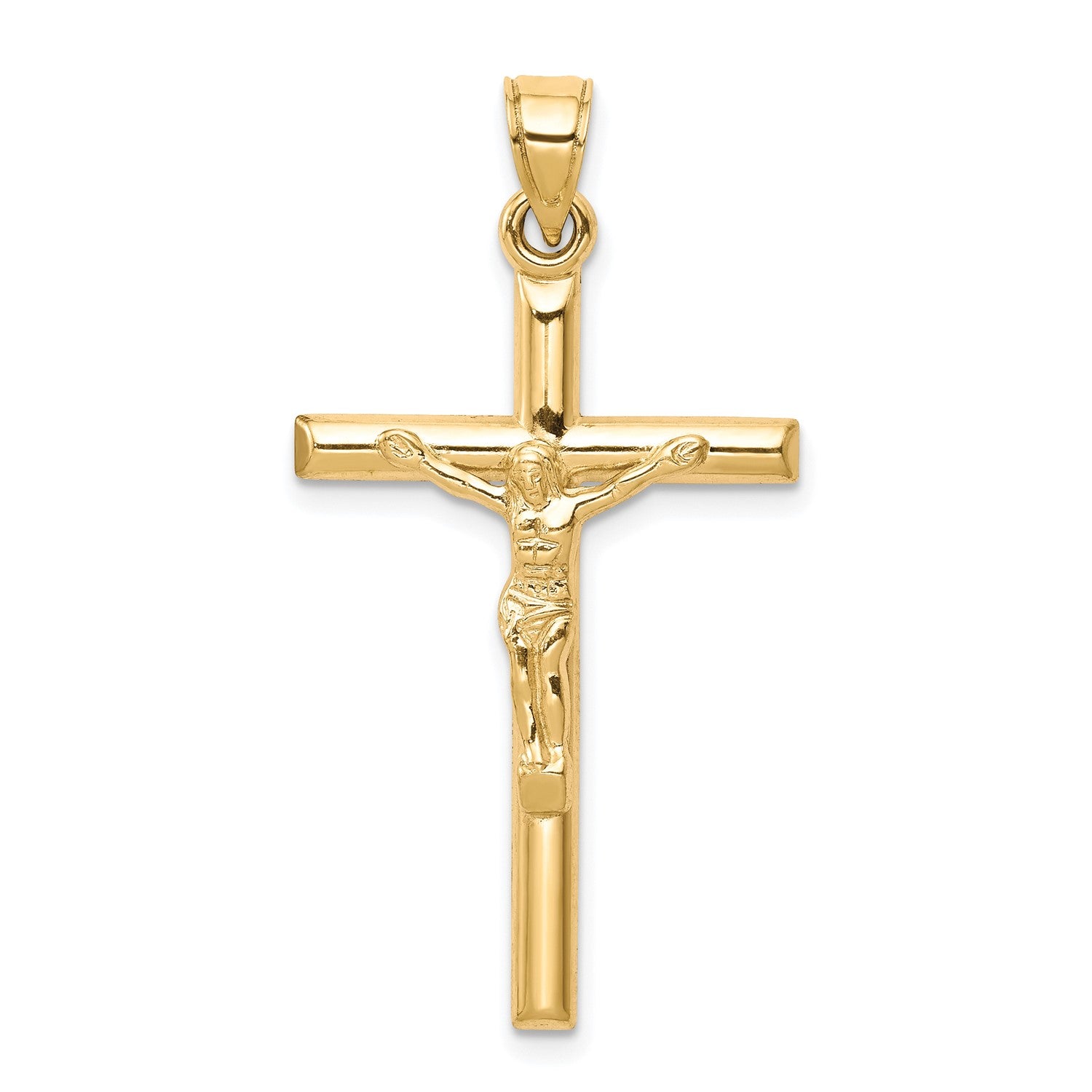 10k Yellow Gold Jesus Crucifix Cross Pendant, 32x19mm fine designer jewelry for men and women