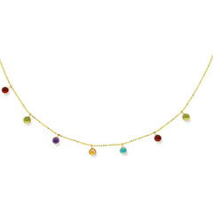 14k Real Yellow Gold and Semi-Precious Stone Necklace fine designer jewelry for men and women