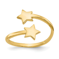 14K Real Solid Yellow Gold Star Design Toe Ring fine designer jewelry for men and women