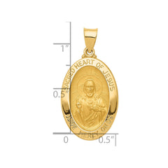 14K Yellow Gold Sacred Heart of Jesus Charm Pendant, 27x17mm fine designer jewelry for men and women