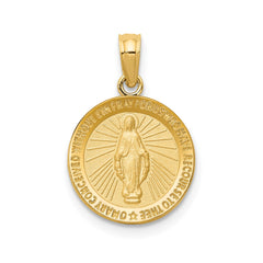 10k Real Solid Yellow Gold Miraculous Mary Charm Pendant, 13mm fine designer jewelry for men and women