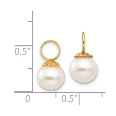 14K Yellow Gold Cultured Pearl Dangle Hoop Earrings fine designer jewelry for men and women