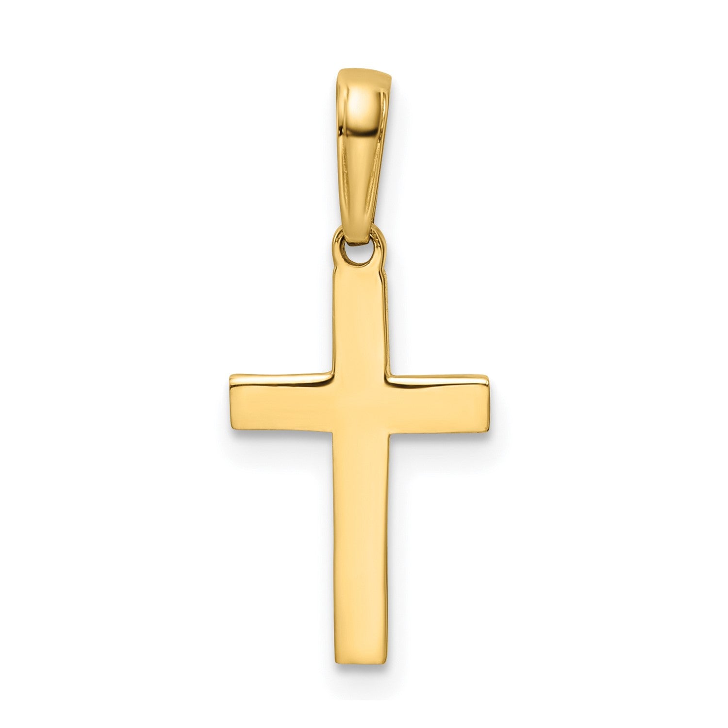 14k Real Yellow Gold and Rhodium D/C Cross Pendant Charm, 22x10mm fine designer jewelry for men and women