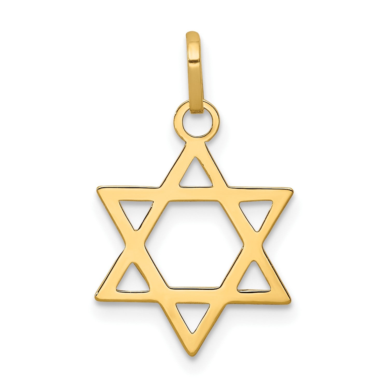 14k Yellow Gold Star of David Pendant Charm, 21x14mm fine designer jewelry for men and women