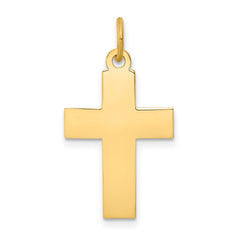 14K Real Yellow Gold High Polished Cross Pendant Charm, 29x15mm fine designer jewelry for men and women