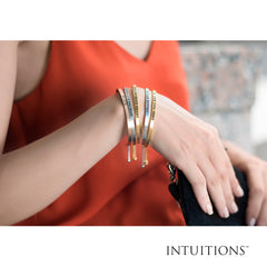 Intuitions Stainless Steel ATTITUDE IS EVERYTHING Diamond Accent Adjustable Bracelet fine designer jewelry for men and women