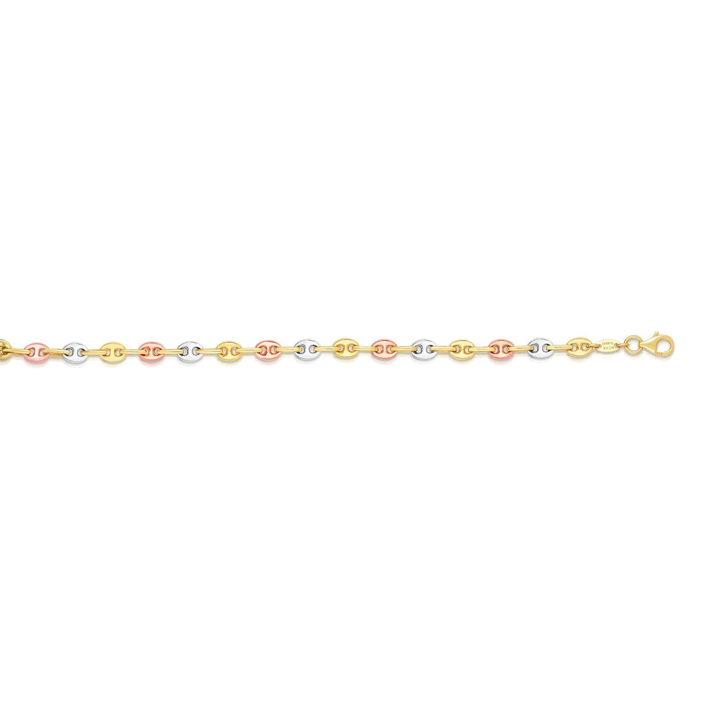 14K Gold Large Open Link Chain Bracelet 14K Rose Gold / 7.5+$80