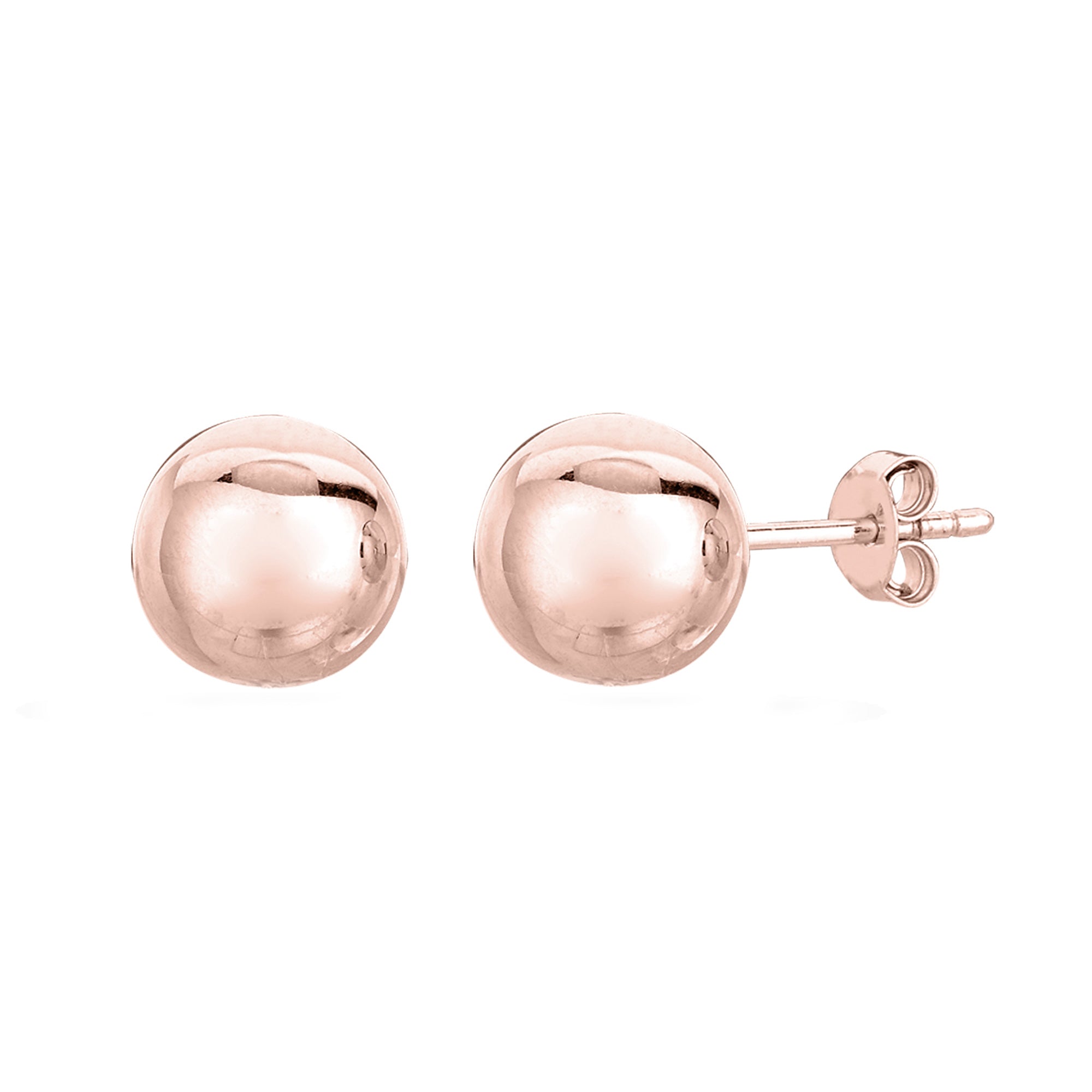 14K Rose Gold Ball Stud Earrings – JewelryAffairs