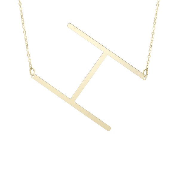 14k Yellow Gold Initial Letter Pendant Necklace, 18" – JewelryAffairs