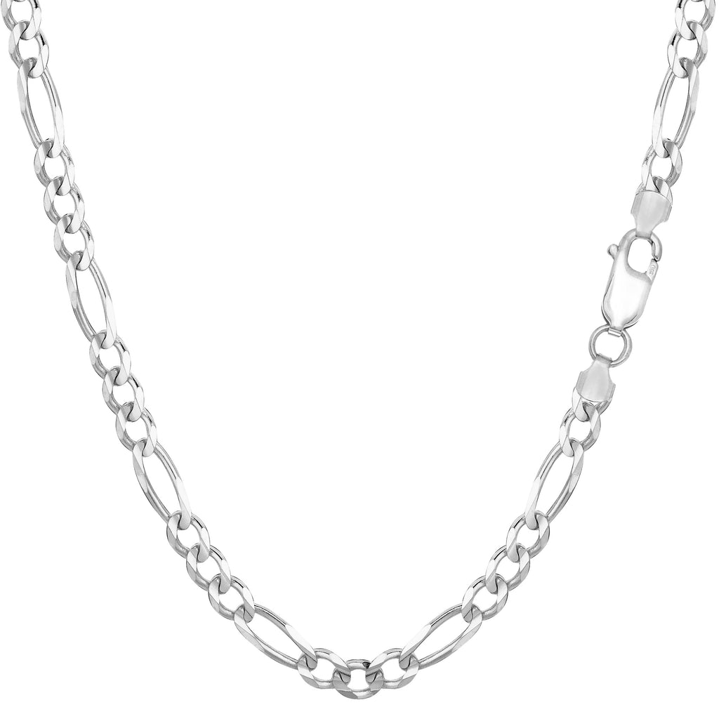 Gold Plated Figaro Chain Necklace 24 Inch Stainless Steel Links